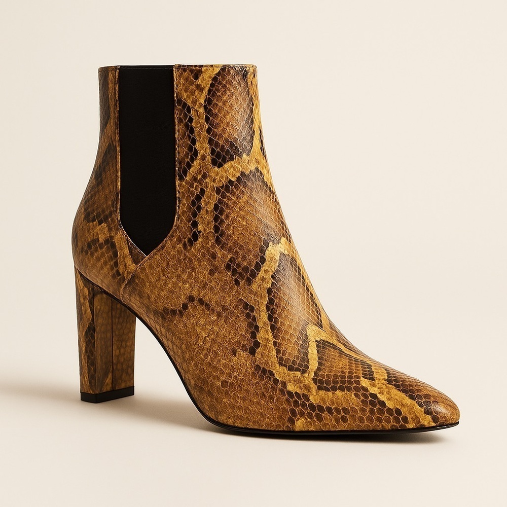 ❄️ Cato | Yellow Multi Snakeskin Heeled Ankle Boot